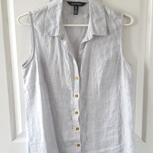 Ellen Tracy Linen Sleeveless Top